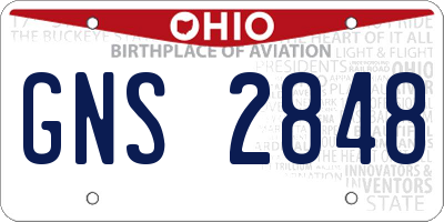 OH license plate GNS2848