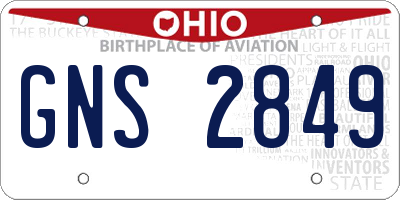 OH license plate GNS2849