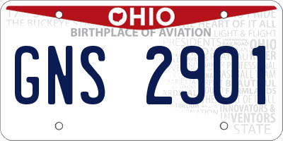 OH license plate GNS2901