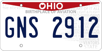 OH license plate GNS2912