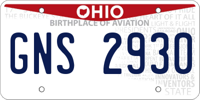 OH license plate GNS2930