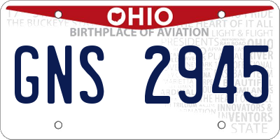 OH license plate GNS2945