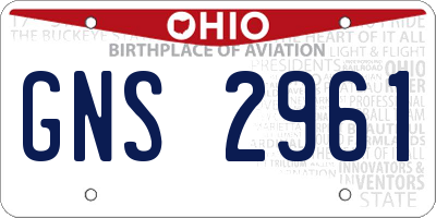 OH license plate GNS2961