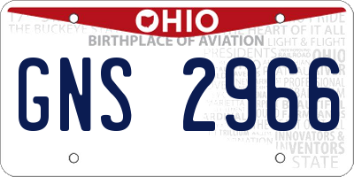 OH license plate GNS2966
