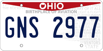 OH license plate GNS2977