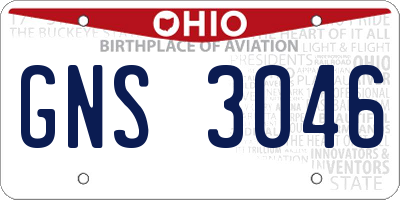 OH license plate GNS3046