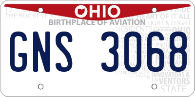 OH license plate GNS3068
