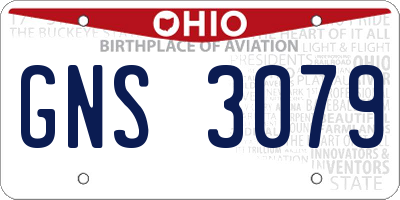 OH license plate GNS3079