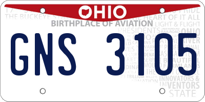 OH license plate GNS3105