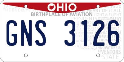 OH license plate GNS3126