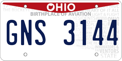 OH license plate GNS3144