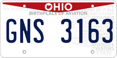 OH license plate GNS3163