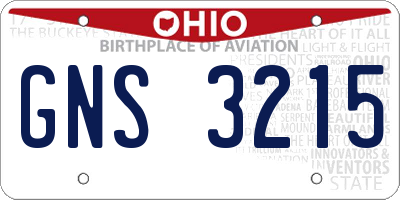 OH license plate GNS3215