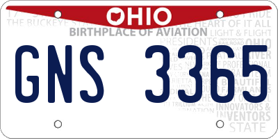 OH license plate GNS3365
