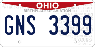 OH license plate GNS3399