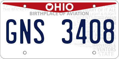 OH license plate GNS3408