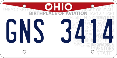OH license plate GNS3414