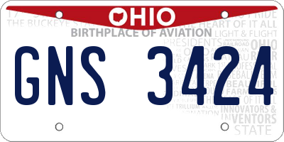 OH license plate GNS3424