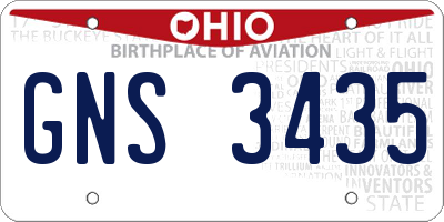 OH license plate GNS3435