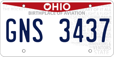 OH license plate GNS3437