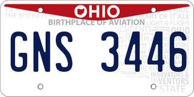 OH license plate GNS3446