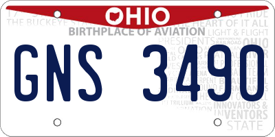 OH license plate GNS3490