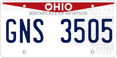 OH license plate GNS3505