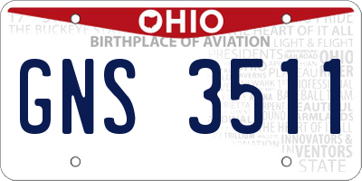 OH license plate GNS3511