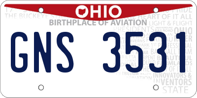 OH license plate GNS3531
