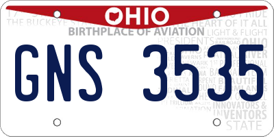 OH license plate GNS3535