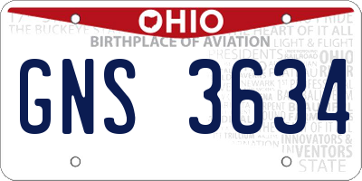 OH license plate GNS3634