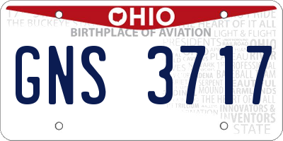 OH license plate GNS3717
