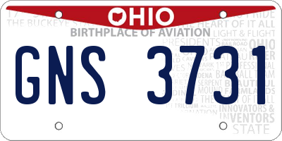 OH license plate GNS3731