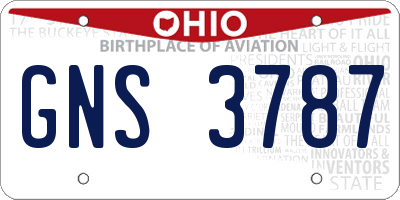 OH license plate GNS3787