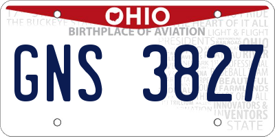 OH license plate GNS3827