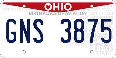 OH license plate GNS3875