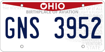 OH license plate GNS3952