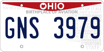 OH license plate GNS3979