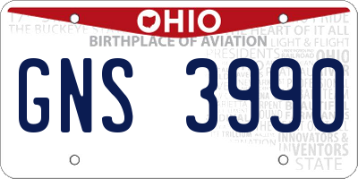 OH license plate GNS3990