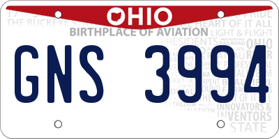 OH license plate GNS3994
