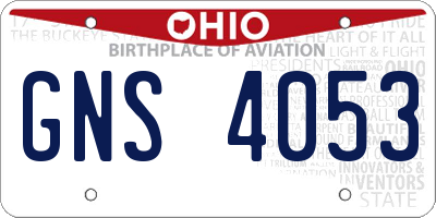 OH license plate GNS4053