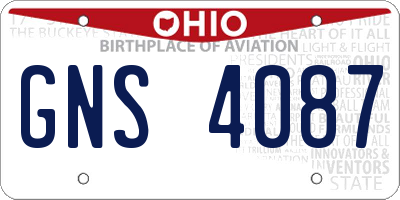 OH license plate GNS4087