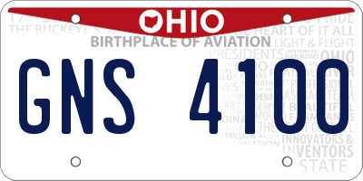 OH license plate GNS4100
