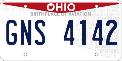 OH license plate GNS4142