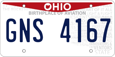 OH license plate GNS4167
