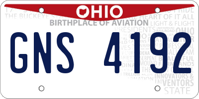 OH license plate GNS4192