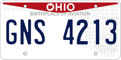 OH license plate GNS4213