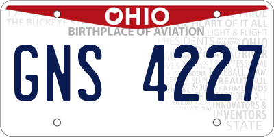 OH license plate GNS4227