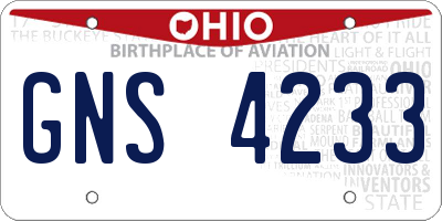 OH license plate GNS4233