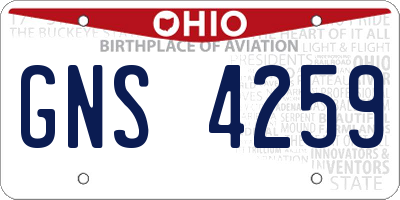 OH license plate GNS4259
